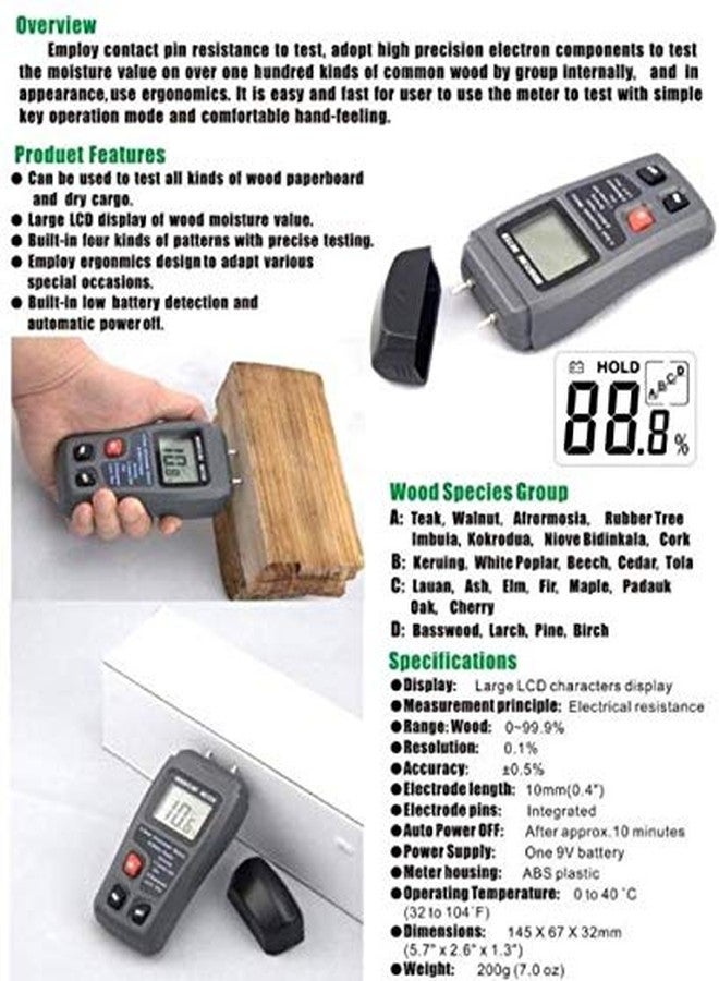 MCP Wood Logs Digital Humidity Moisture Meter - Image 5